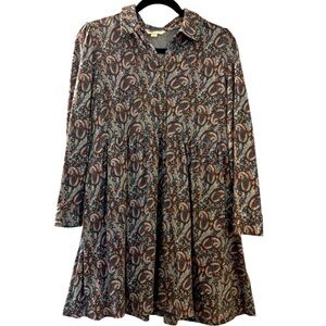 BODEN dress, cotton blend soft fabric, Alma paisley print, high waist, loose fit